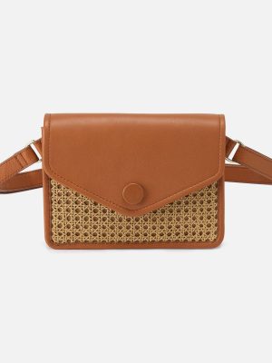 Margot Belt Bag In Pebbled Leather - Burnished Caramel Caning