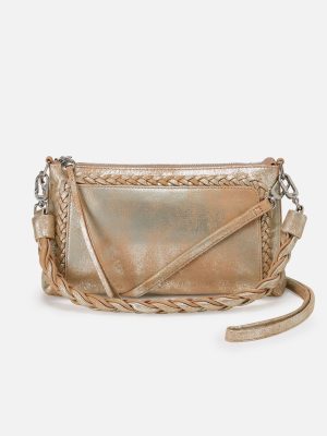 Darcy Crossbody In Metallic Leather - Saddle Stardust