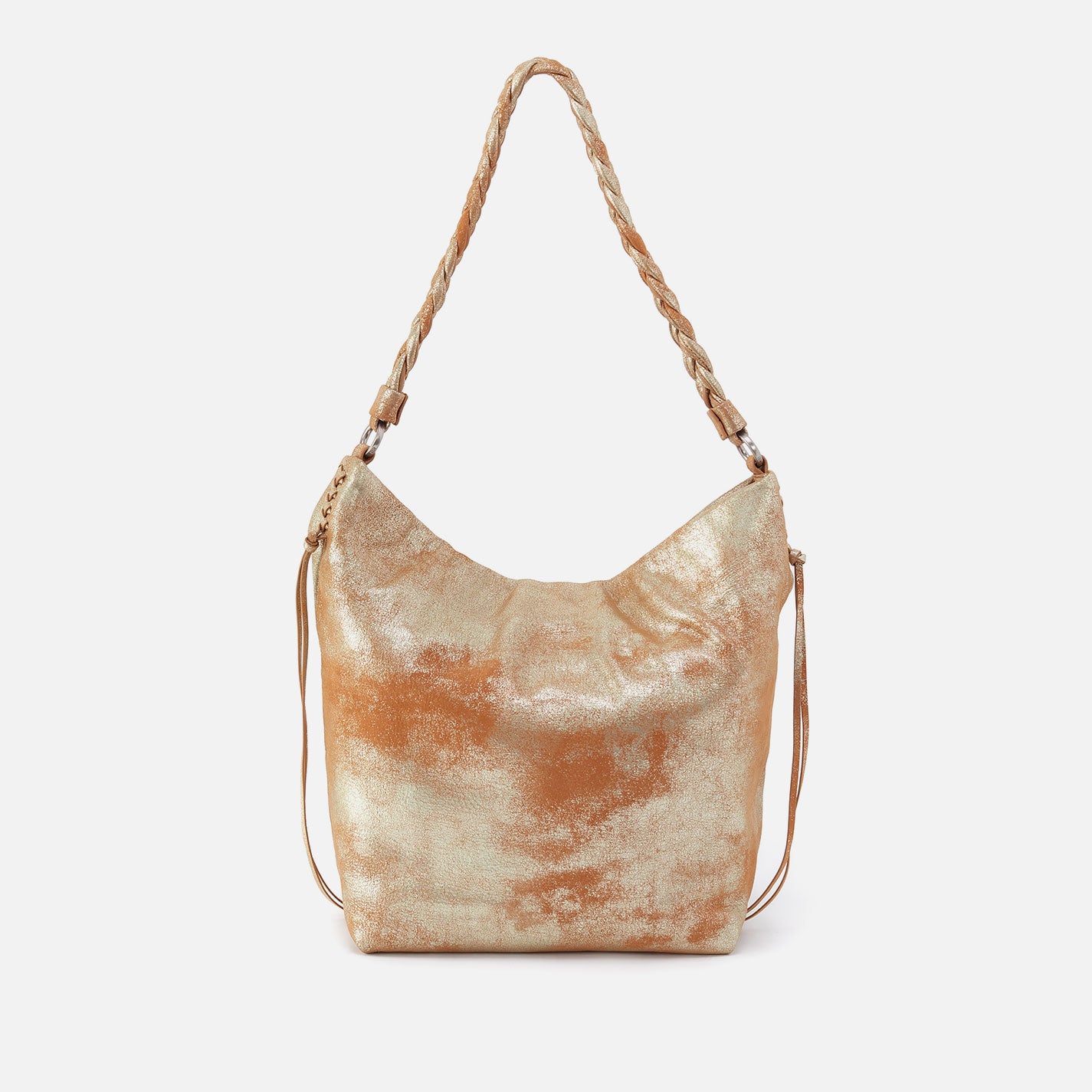 Lindley Hobo In Metallic Leather - Saddle Stardust - Image 4