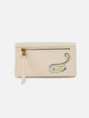 Lumen Continental Wallet In Pebbled Leather - Embroidered Birch