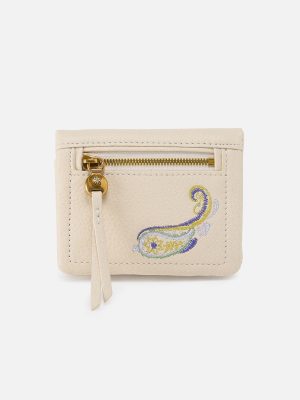 Lumen Mini Wallet In Pebbled Leather - Embroidered Birch
