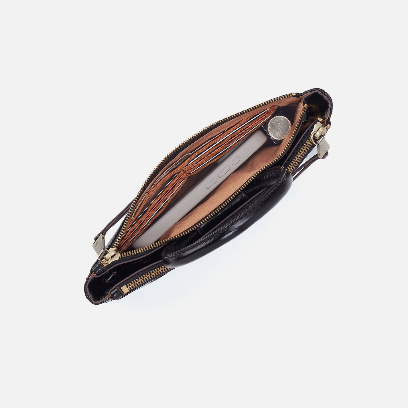 Sable Crossbody In Metallic Leather - Saddle Stardust - Image 3