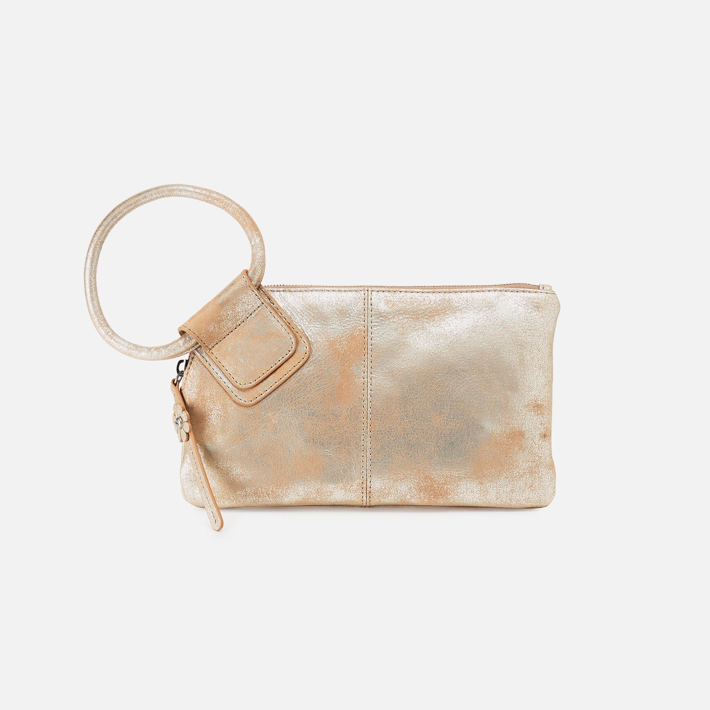 Sable Wristlet In Metallic Leather - Saddle Stardust