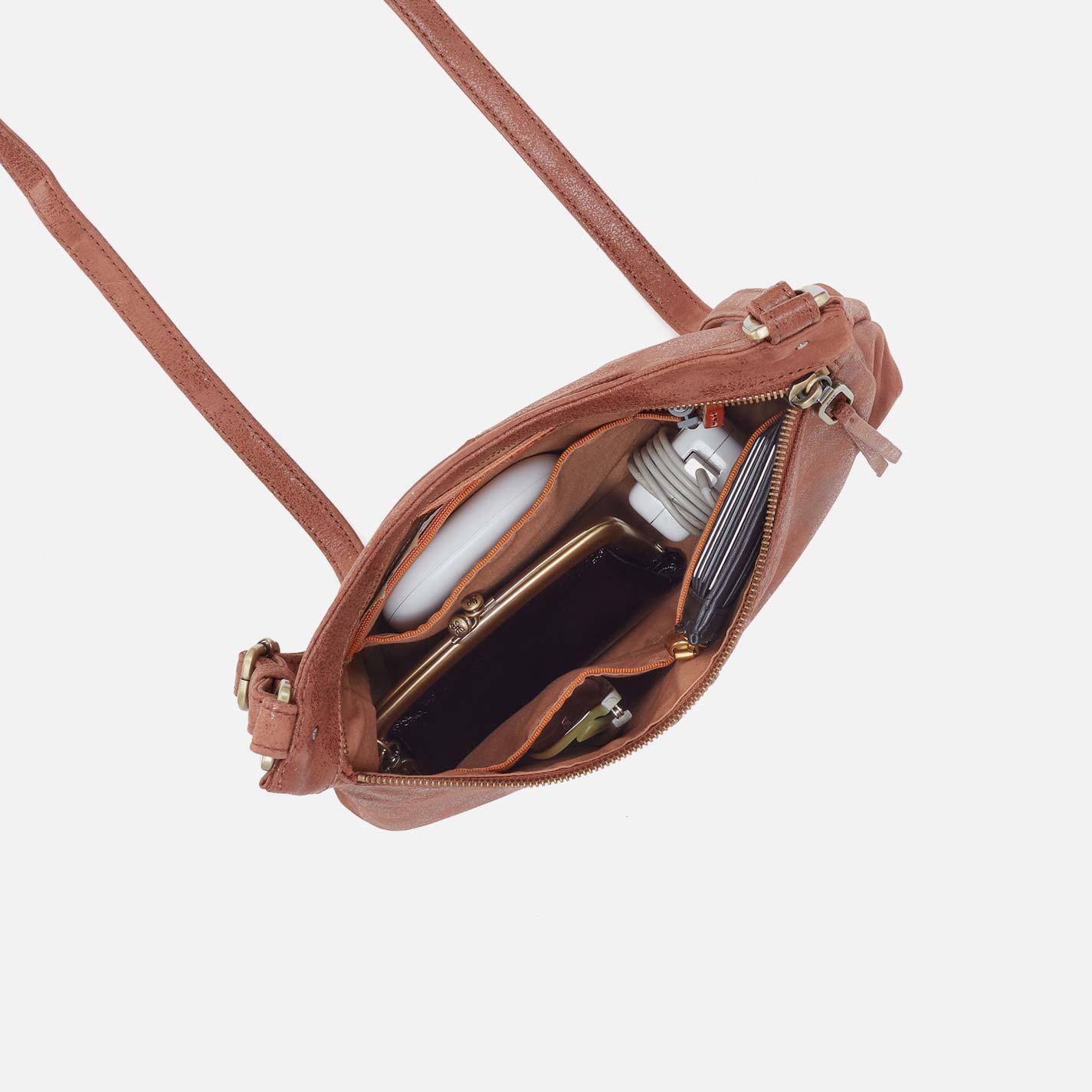 Cambel Crossbody in Buffed Leather - Burnished Saddle - Image 3