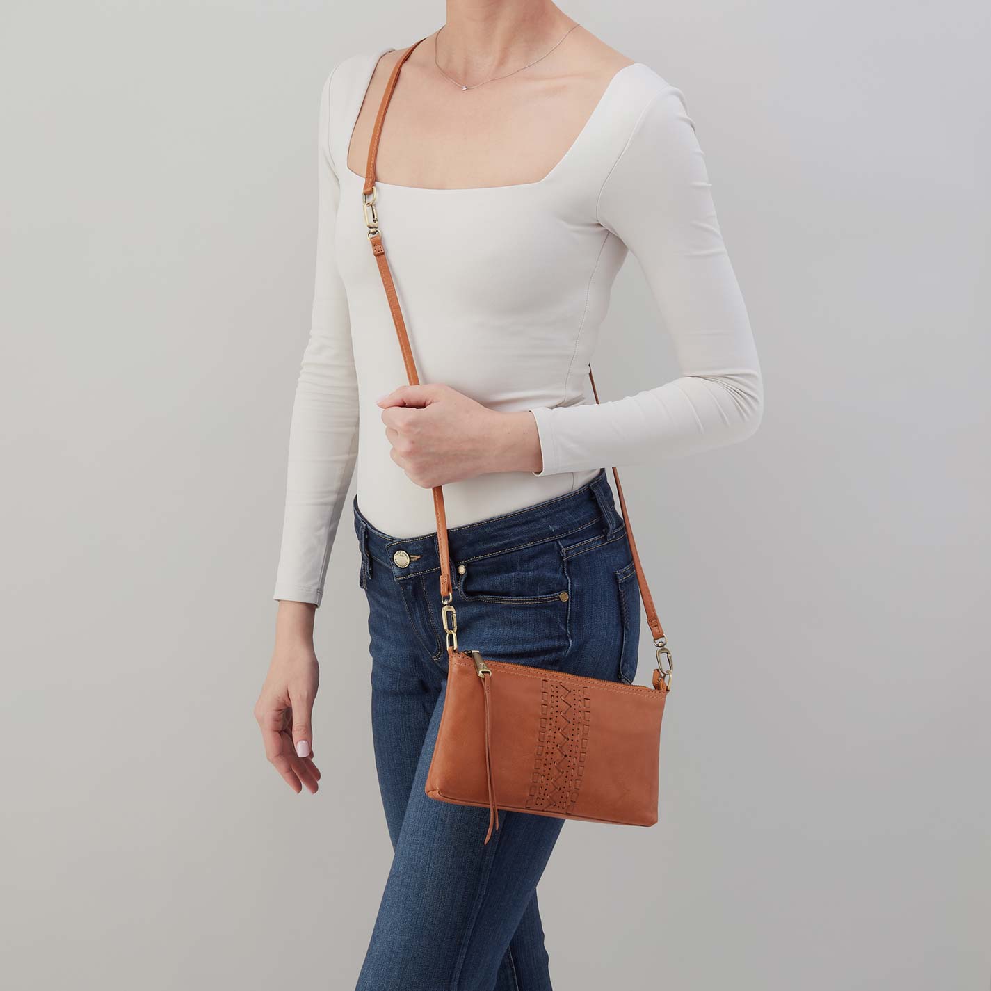 Darcy Crossbody in Washed Leather - Harvest Wheat - Image 3