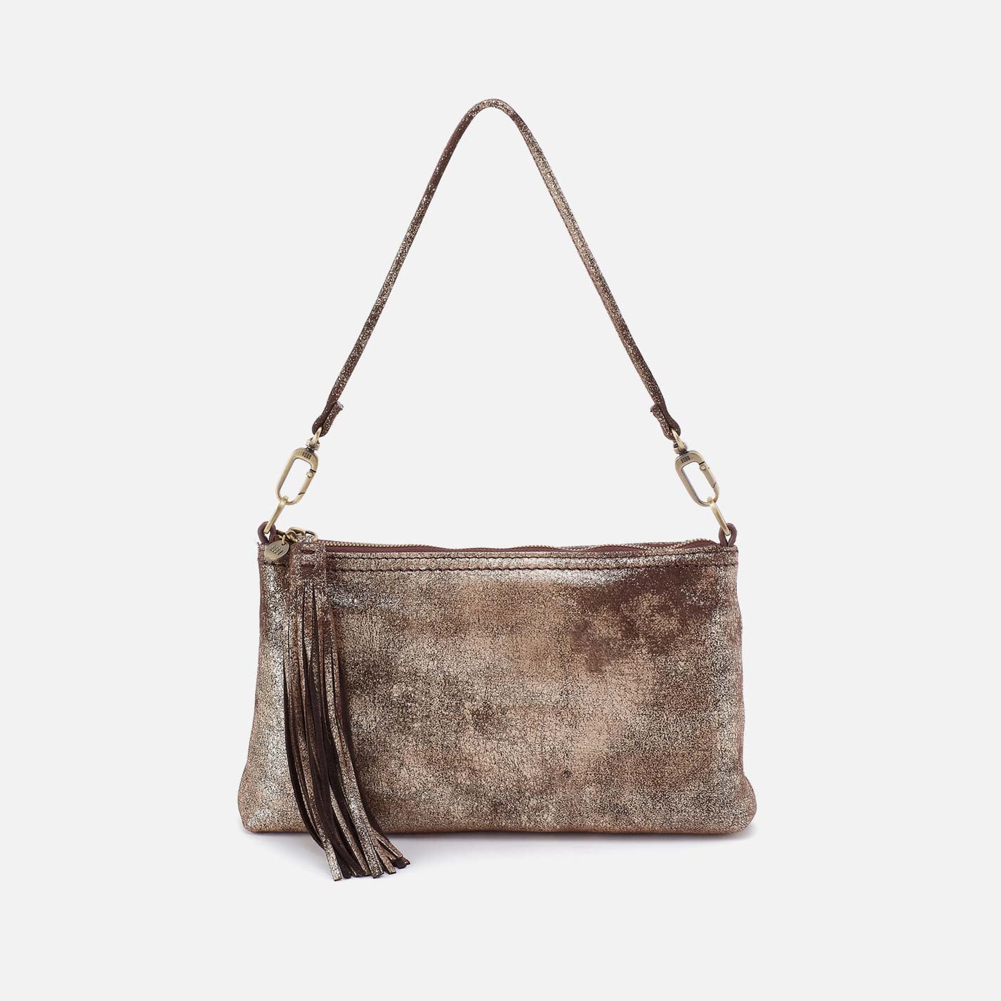 Darcy Crossbody in Metallic Leather - Cocoa Platinum - Image 7