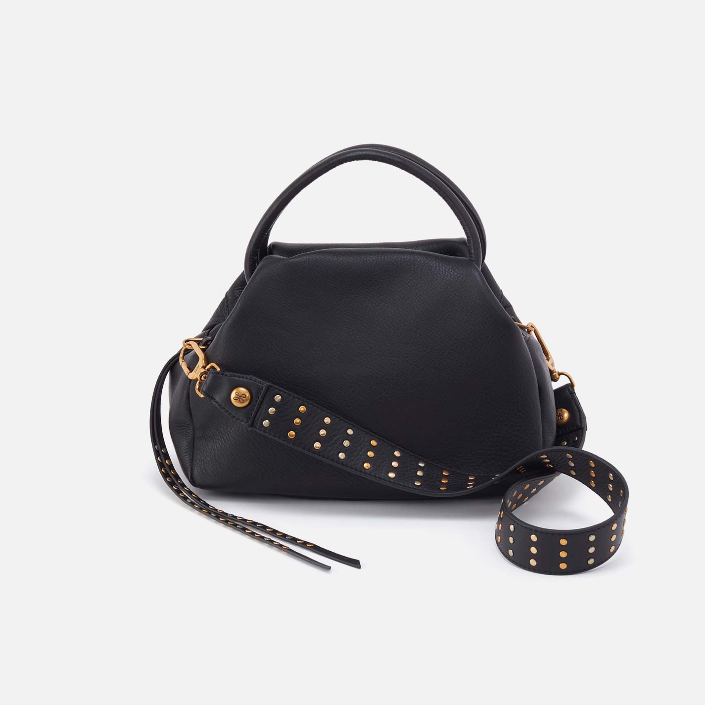 Darling Small Satchel in Pebbled Leather - Black