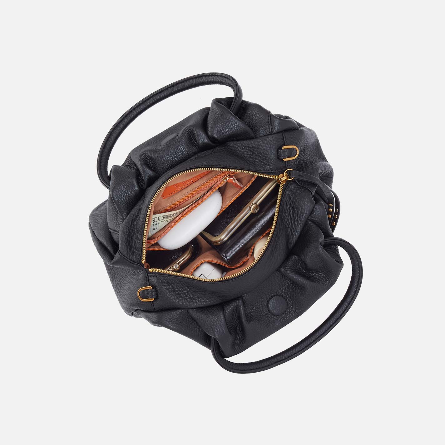 Darling Small Satchel in Pebbled Leather - Black - Image 4