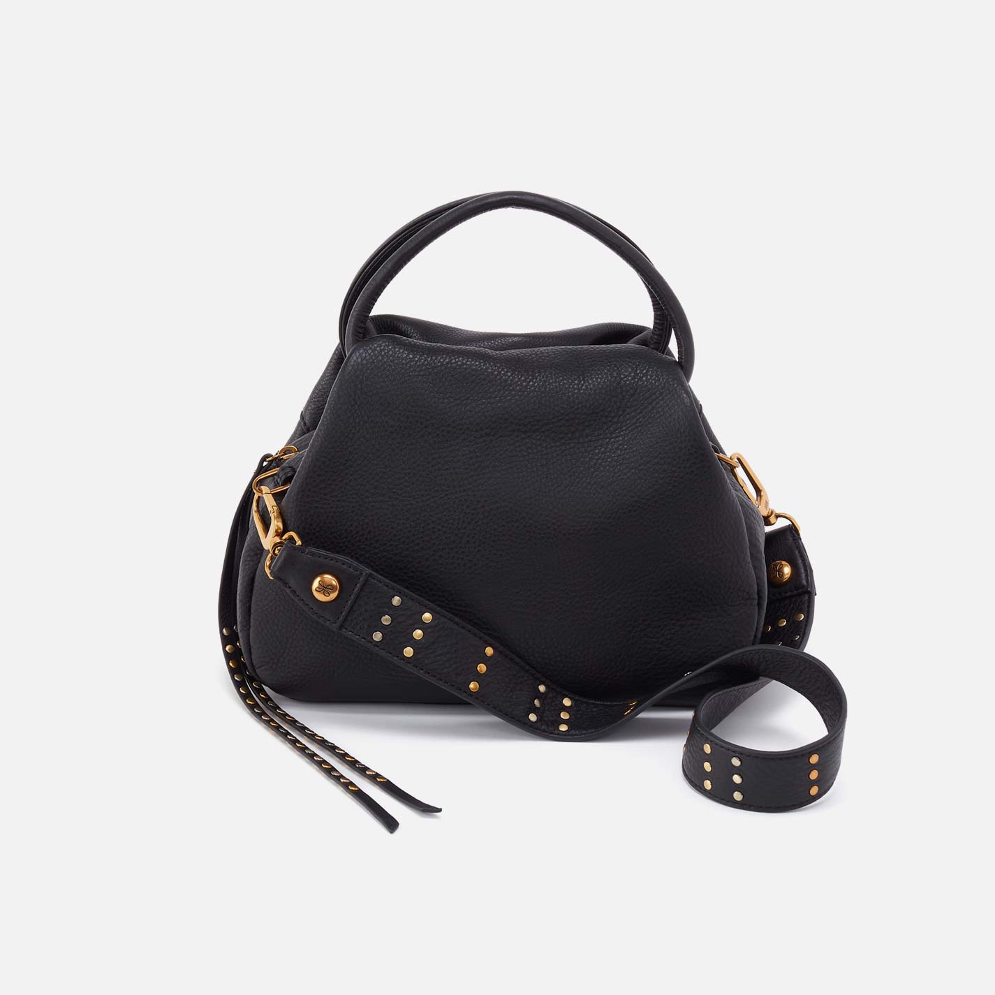 Darling Small Satchel in Pebbled Leather - Black - Image 6