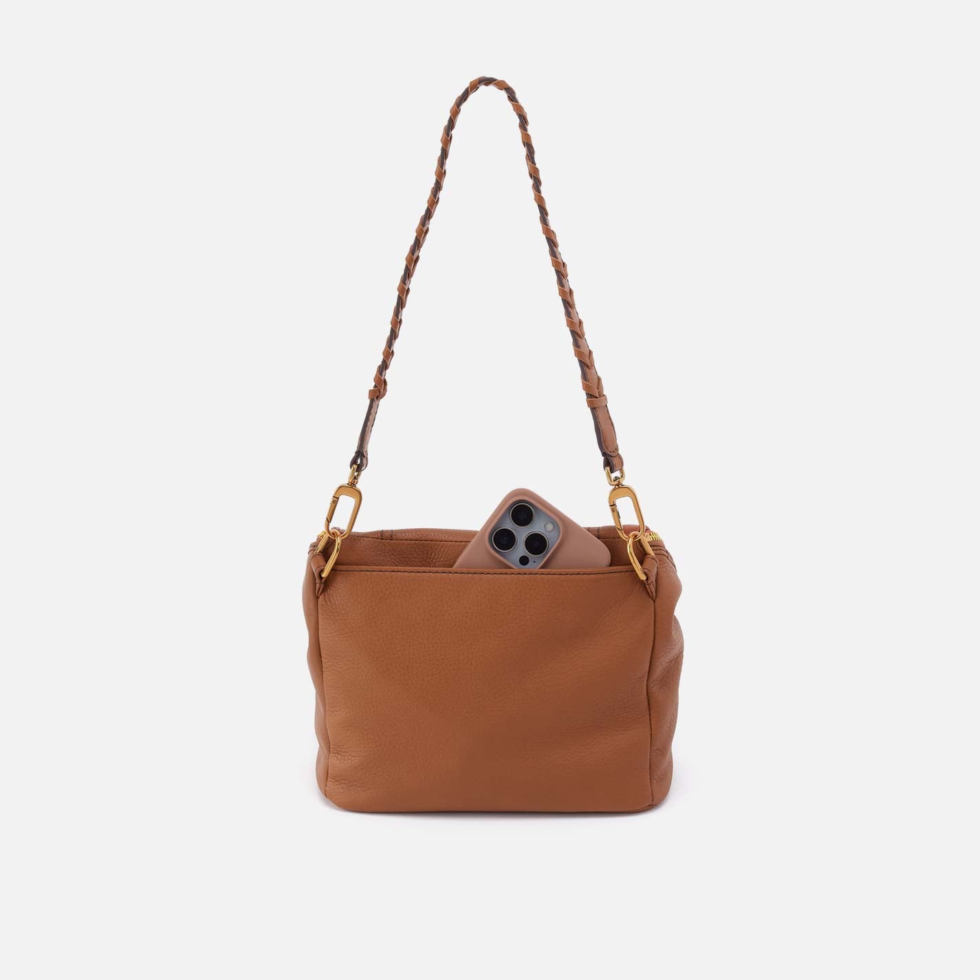 Fernwell Medium Crossbody in Pebbled Leather - Warm Honey - Image 5