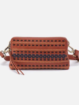 Fern Slim Belt Bag in Smooth Leather with Multi Stitch - Timberline