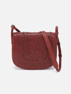 Kiva Large Crossbody in Washed Leather - Chestnut