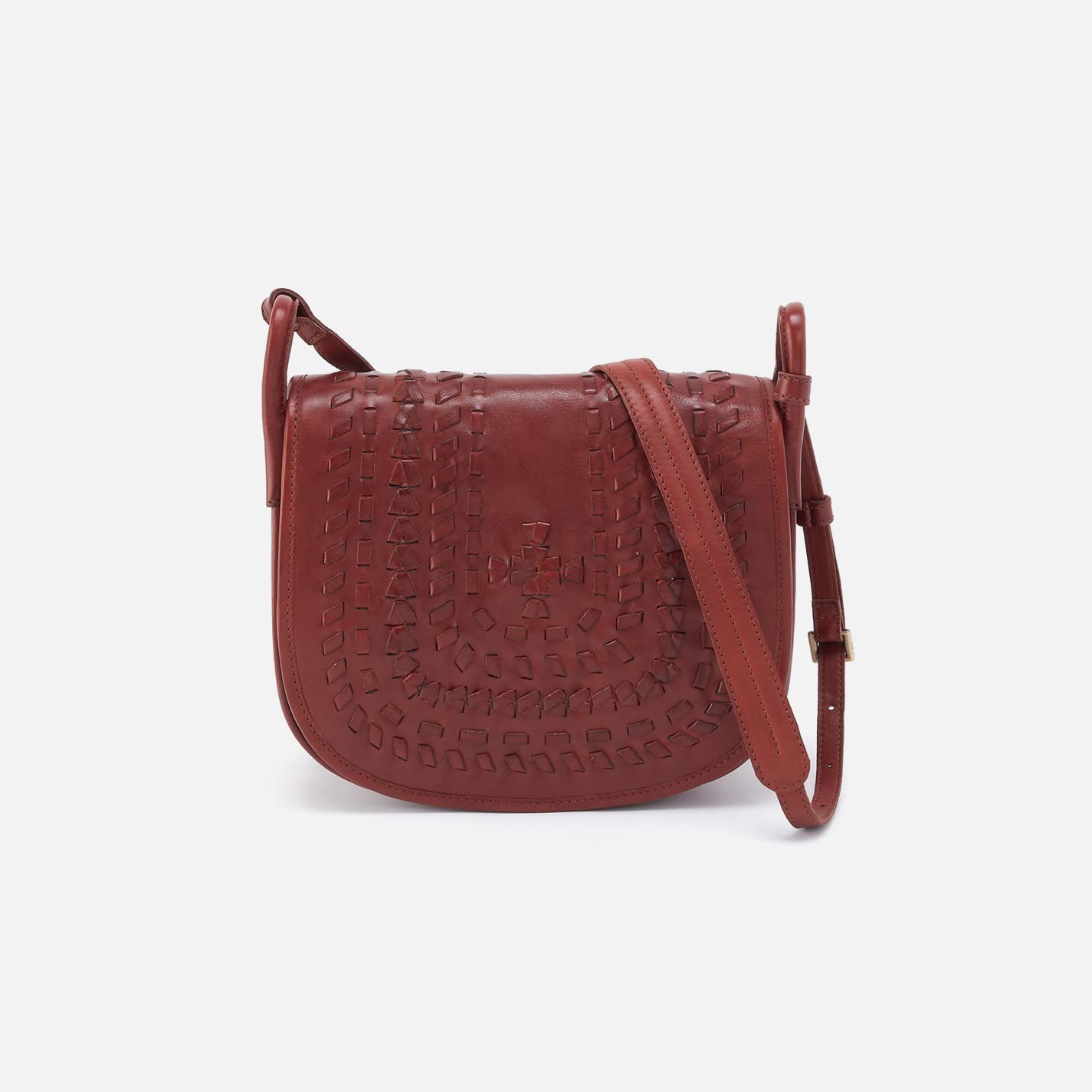 Kiva Large Crossbody in Washed Leather - Chestnut