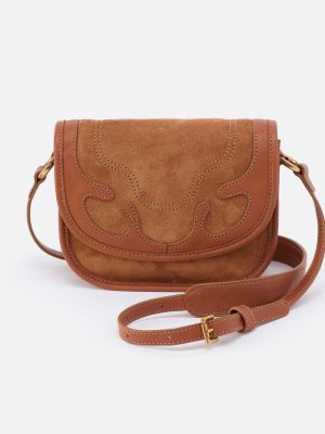 Kiva Small Crossbody in Suede Leather - Oak Barrel