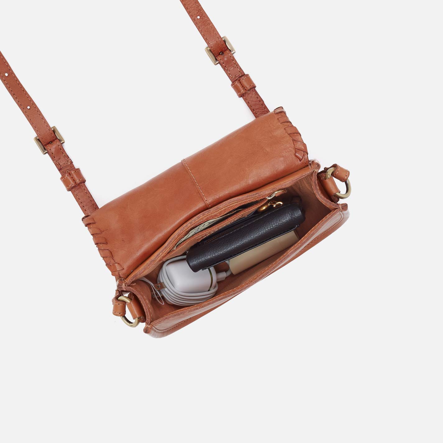 Kiva Small Crossbody in Washed Leather - Harvest Wheat - Image 4