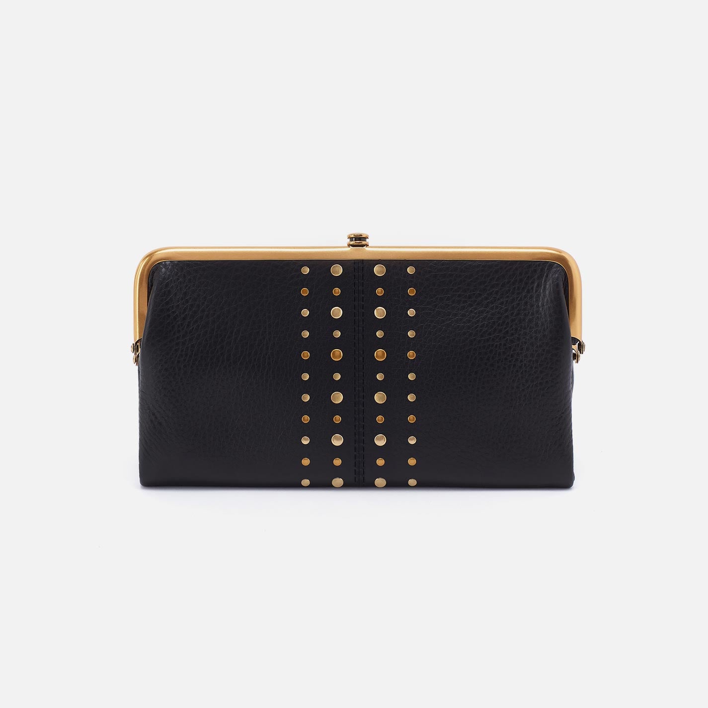 Lauren Clutch-Wallet in Pebbled Leather - Black With Studs - Image 5