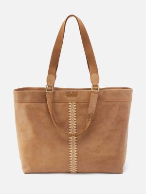 Romy Max Tote in Buffed Leather - Whiskey