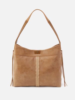 Romy Hobo in Buffed Leather - Whiskey