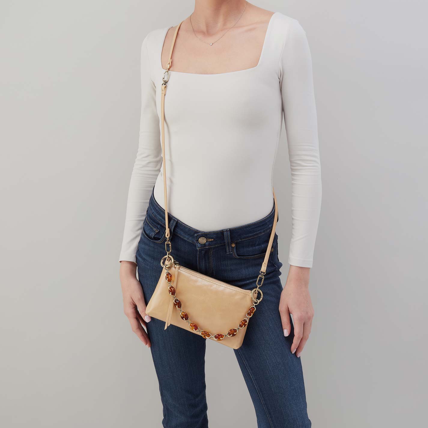 Darcy Crossbody in Polished Leather - Desert Sand - Image 2