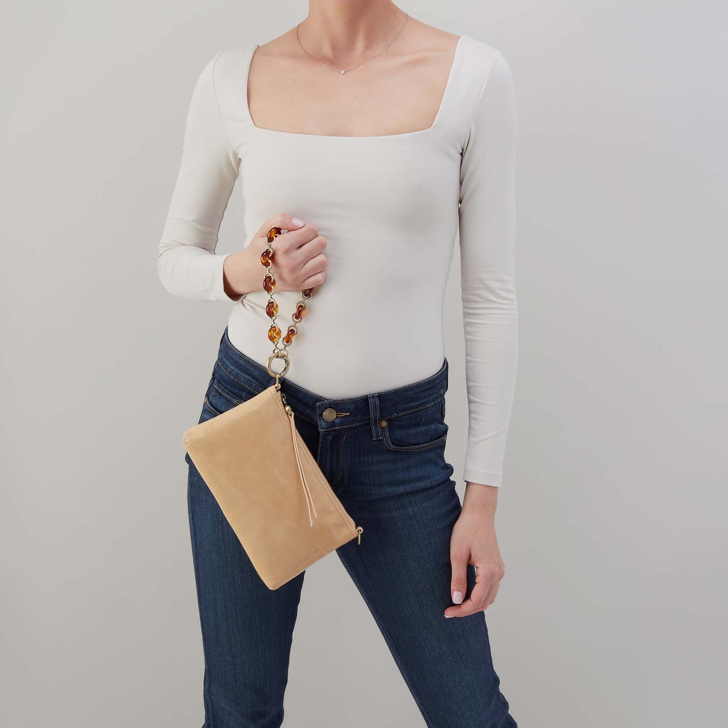 Darcy Crossbody in Polished Leather - Desert Sand - Image 5