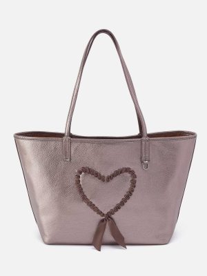 All That Tote in Metallic Leather - Pewter Spur