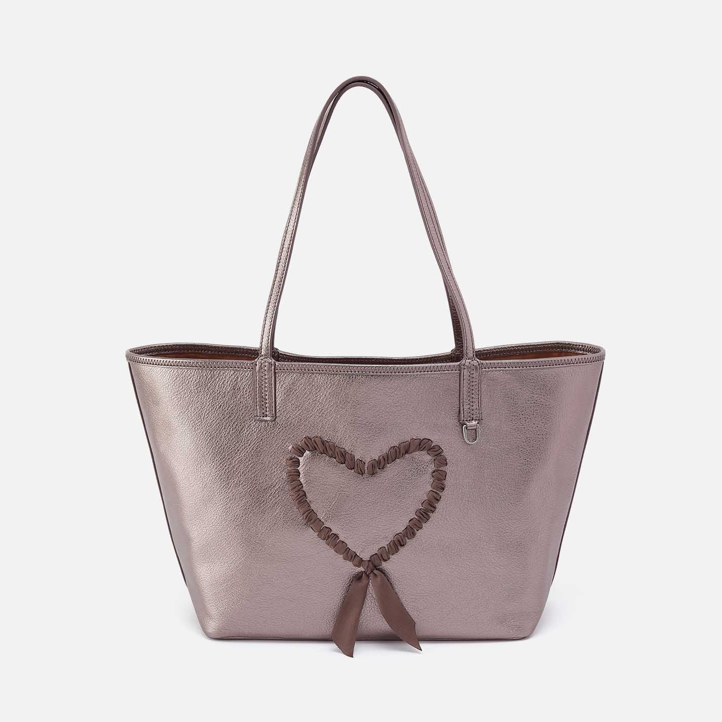 All That Tote in Metallic Leather - Pewter Spur