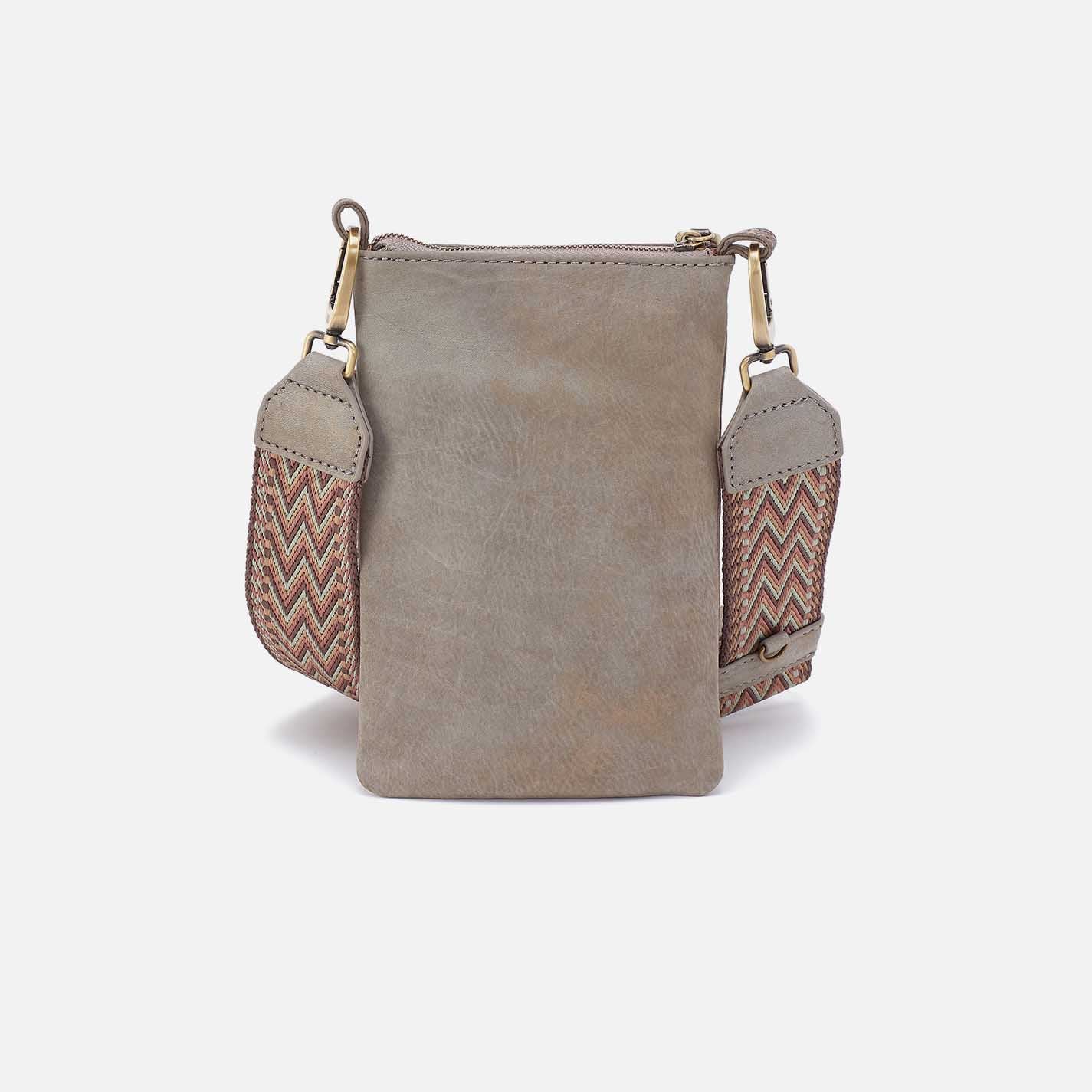 Cass Phone Crossbody in Nubuck Leather - Golden Granite - Image 4