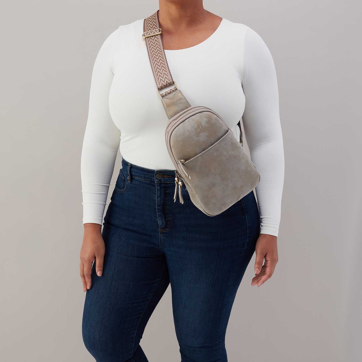 Cass Sling in Nubuck Leather - Golden Granite - Image 2