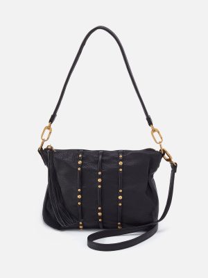 Kori Crossbody in Pebbled Leather - Black With Studs