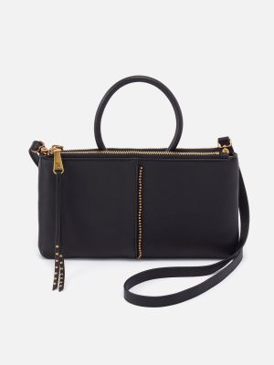Sable Crossbody in Pebbled Leather - Black