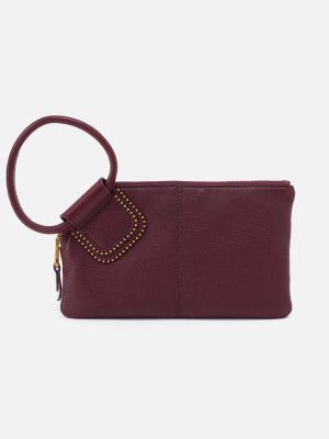 Sable Wristlet in Pebbled Leather - Mulberry Glaze