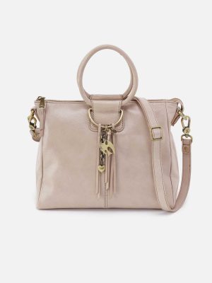 Sheila Medium Satchel in Aniline Gloss Leather - Stone Gloss