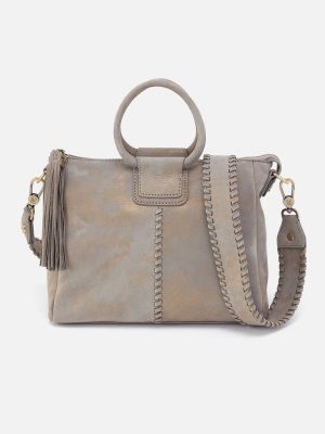 Sheila Medium Satchel in Nubuck Leather - Golden Granite