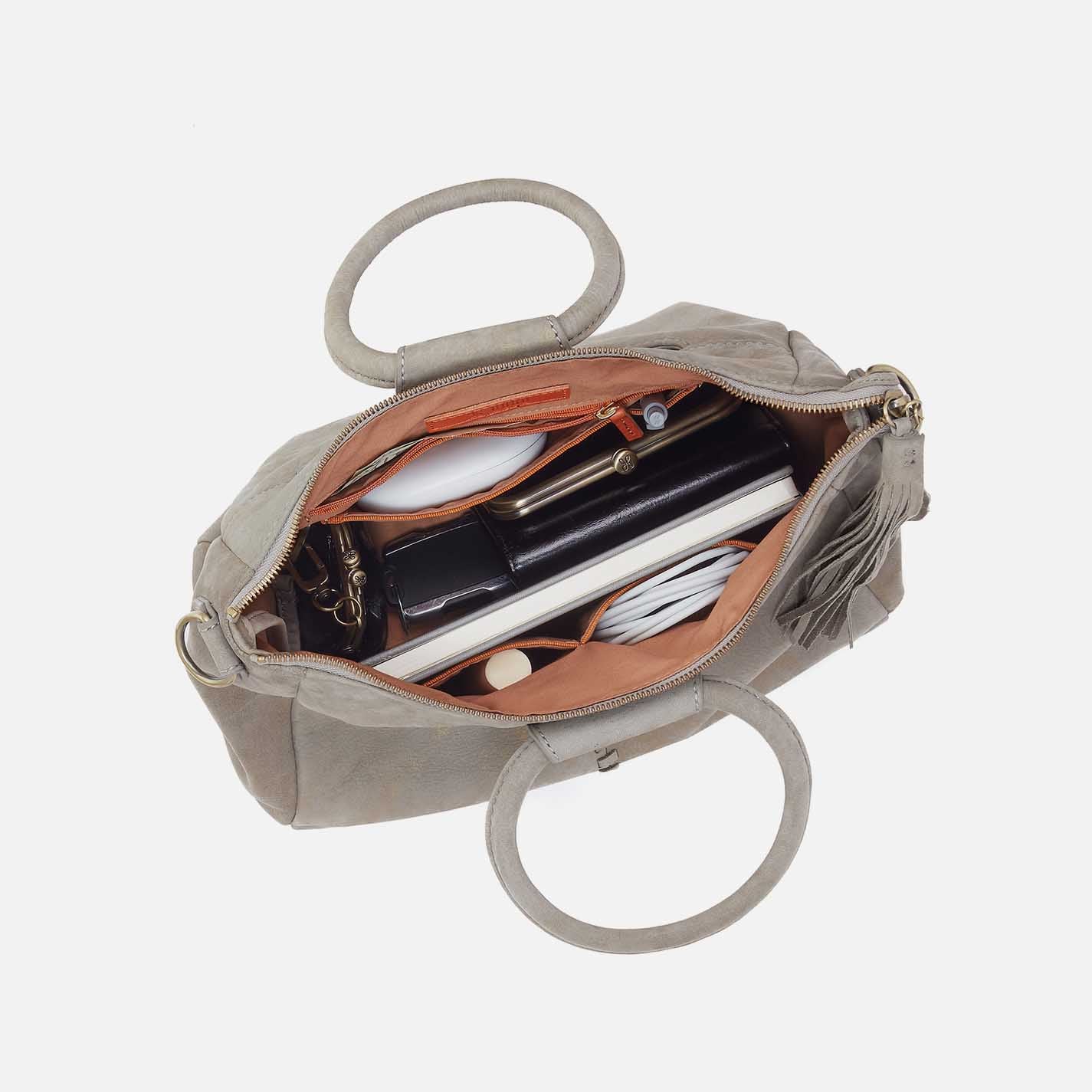 Sheila Medium Satchel in Nubuck Leather - Golden Granite - Image 4