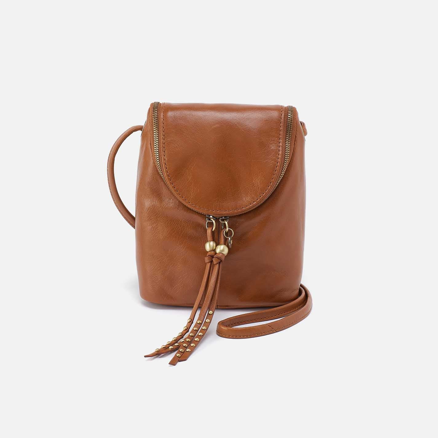 Fern Crossbody in Polished Leather - Truffle