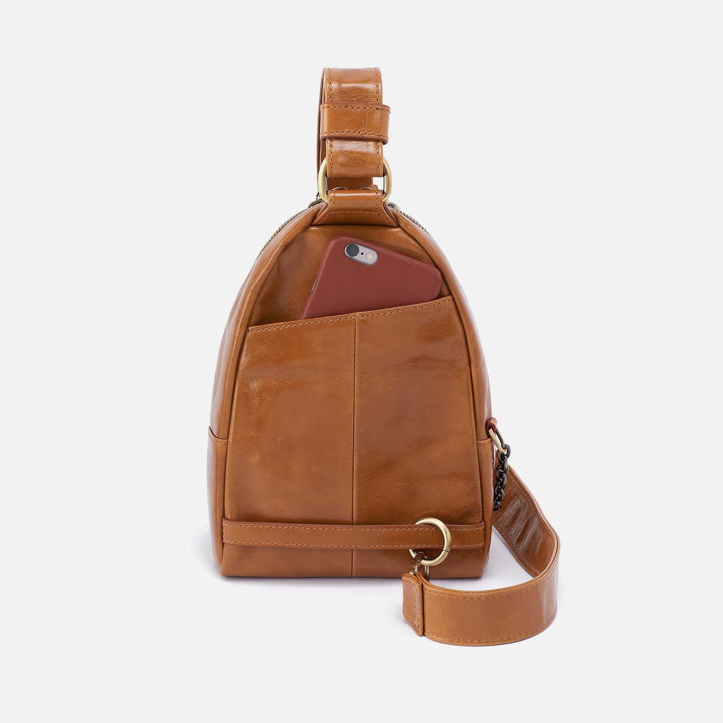 Fern Sling in Polished Leather - Truffle - Image 6