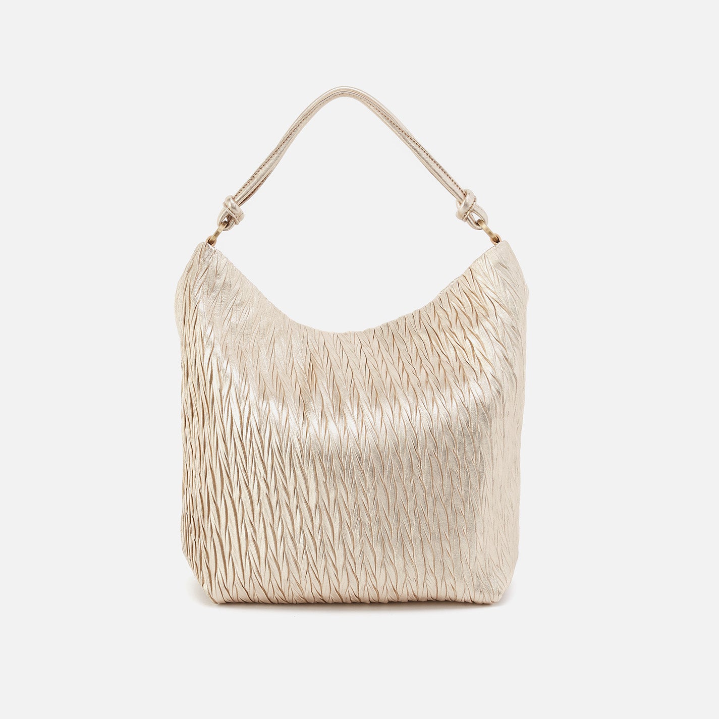 Lindley Hobo In Soft Pleated Leather - Gold - Image 4