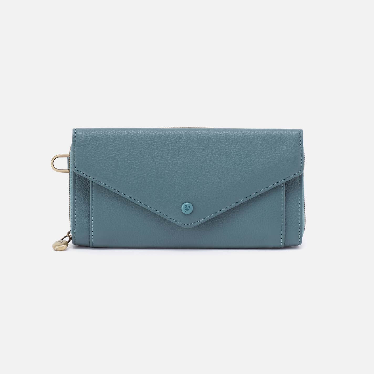 Goldie Large Wallet in Pebbled Leather - Agave Leaf