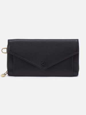 Goldie Large Wallet in Pebbled Leather - Black