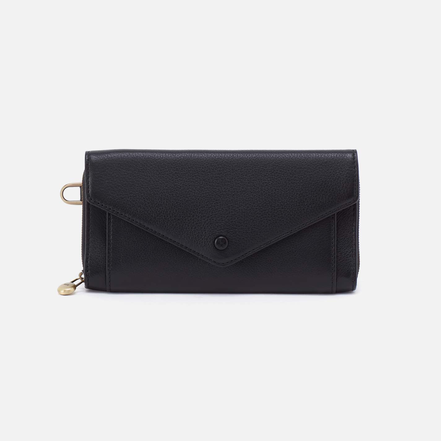 Goldie Large Wallet in Pebbled Leather - Black