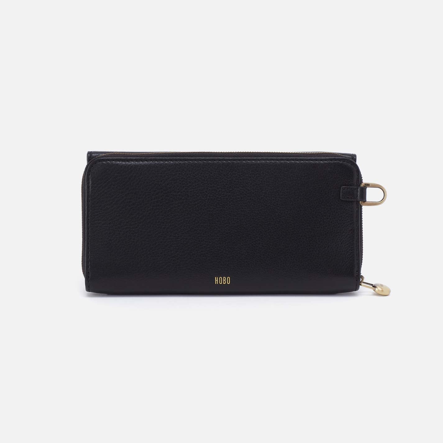 Goldie Large Wallet in Pebbled Leather - Black - Image 4