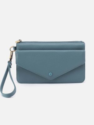 Goldie Wristlet in Pebbled Leather - Agave Leaf
