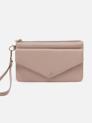 Goldie Wristlet in Pebbled Leather - Warm Adobe