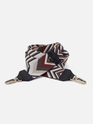 Webbing Guitar Strap in Pebbled Leather - Black