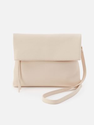 Draft Crossbody In Pebbled Leather - Cream