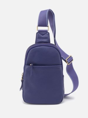 Cass Sling In Pebbled Leather - Dark Iris