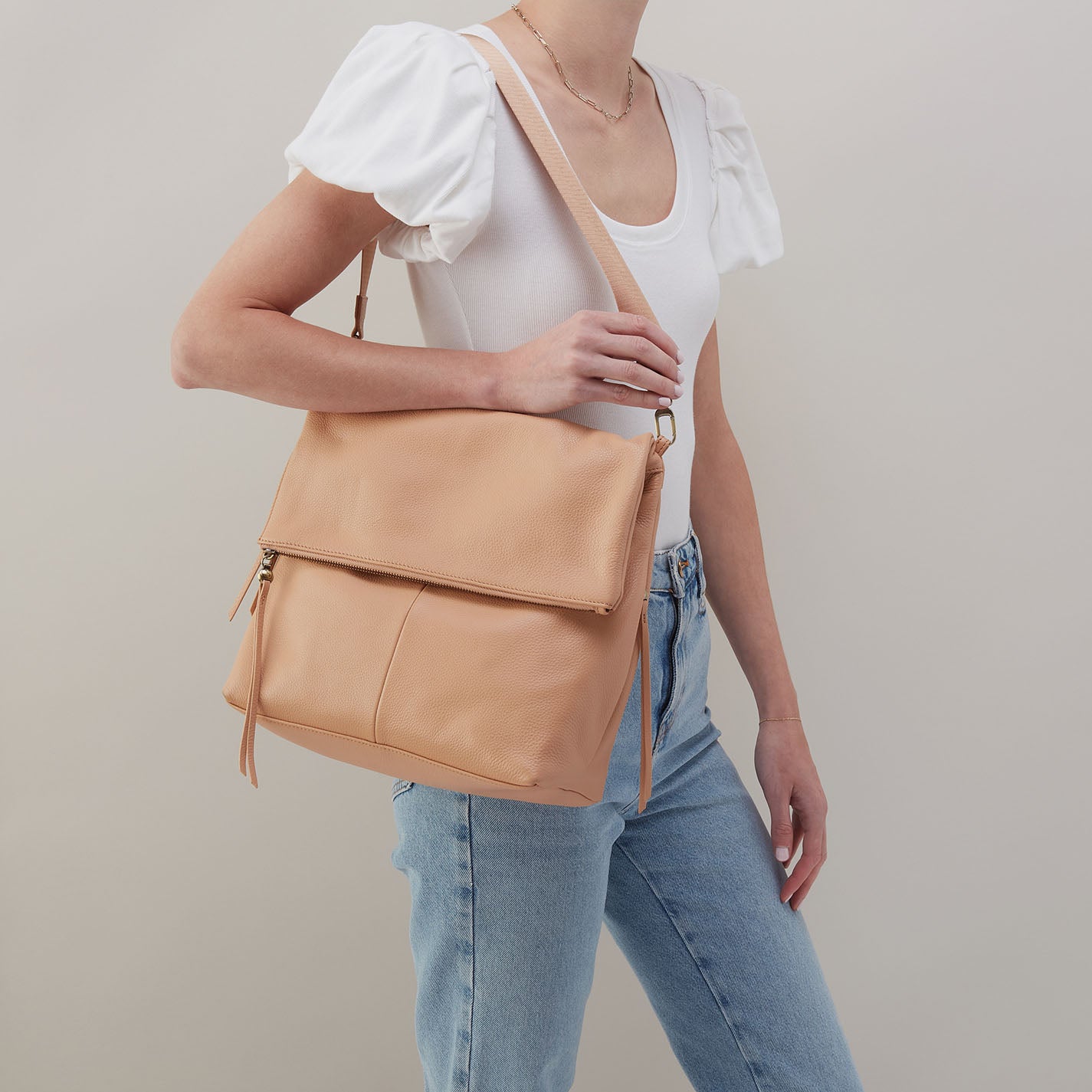 Grant Backpack In Pebbled Leather - Porcini - Image 2