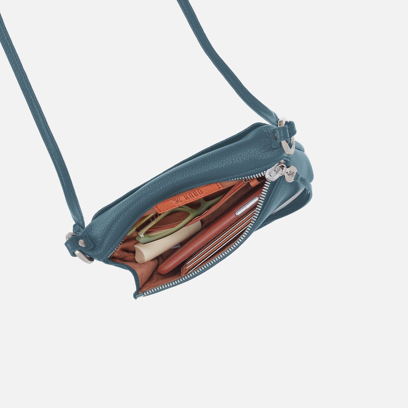 Run About Crossbody in Pebbled Leather - Agave Leaf - Image 3