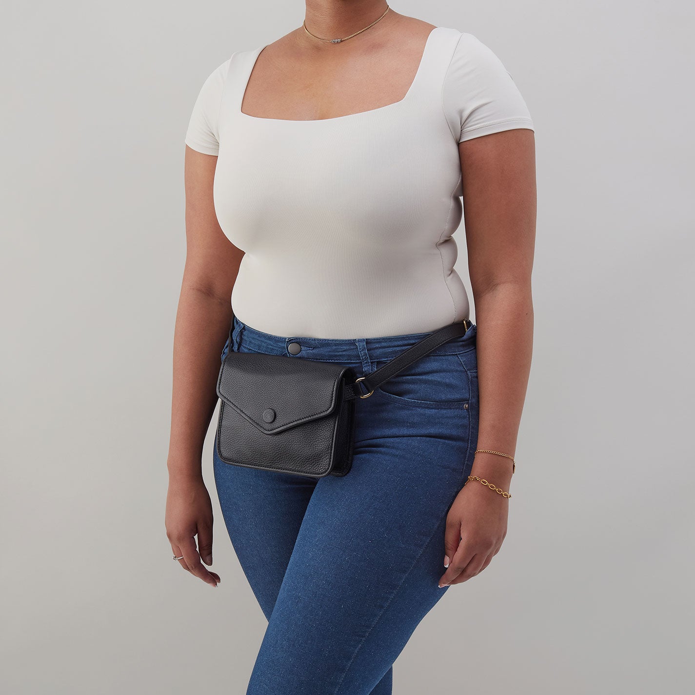 Margot Belt Bag In Pebbled Leather - Black - Image 3