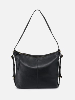 Emily Convertible Backpack in Pebbled Leather - Black